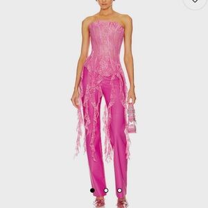POSTER GIRL Fuchsia Pink Lace Corset top